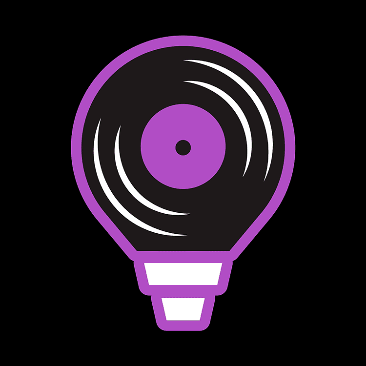 BlackLite Productions logo bulb blue color